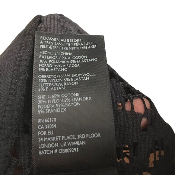 Urban Outfitters Dark Gray Lace Button-Front Spaghetti Strap Cropped Cami XS - Picture 8 of 10